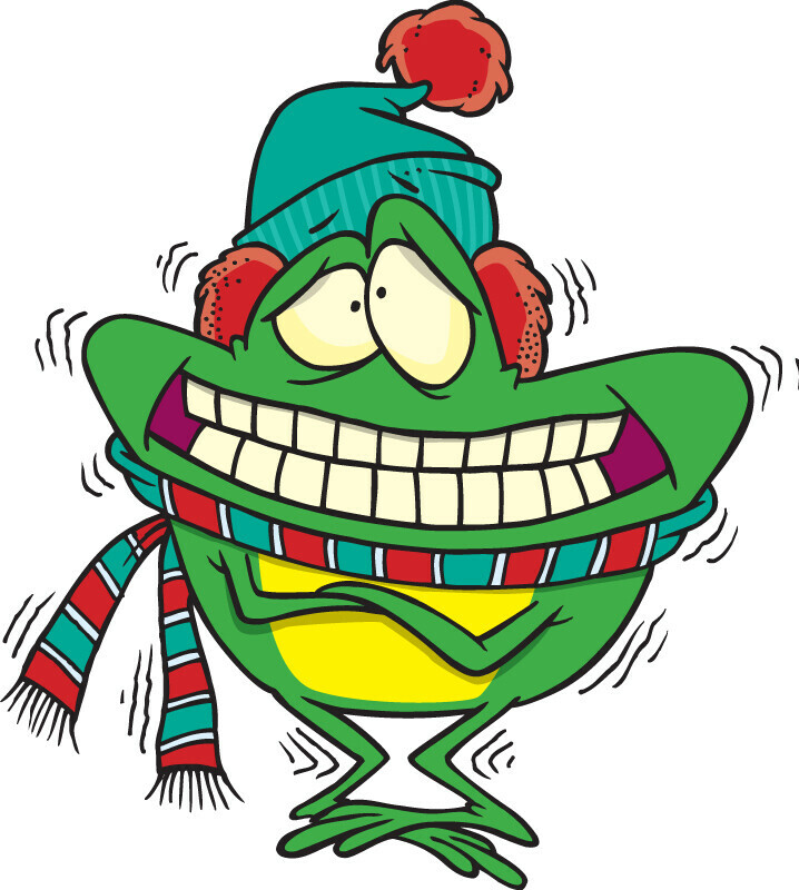 cold frog cartoon